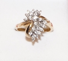Yellow Gold 0.40tcw Cluster 14kt Ring 