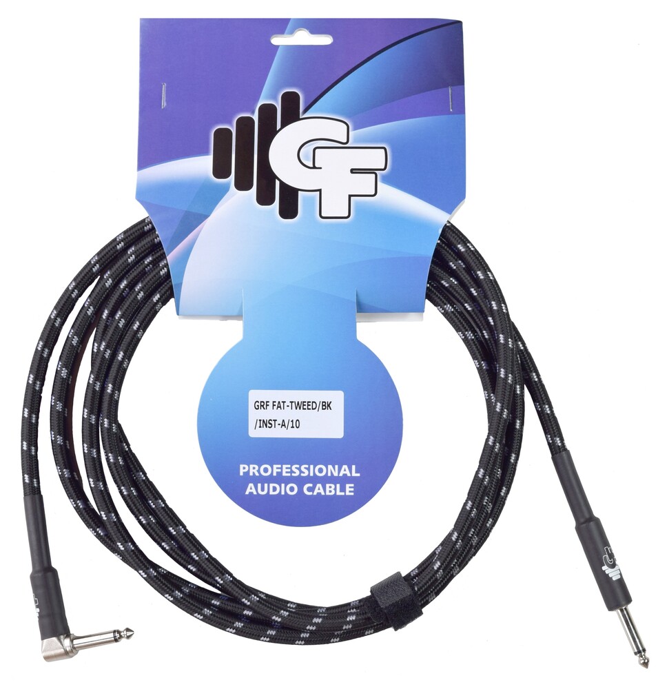 Groove Factory 10 Ft Tweed Instrument Cable With One End Angle