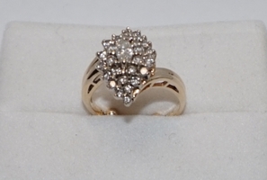 Yellow Gold 14k Cluster Ring