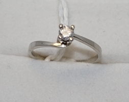 White Gold Solitaire Ring 14kt�1 Round�Diamond 0.25cts