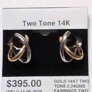Two tone Gold 14k Earrings