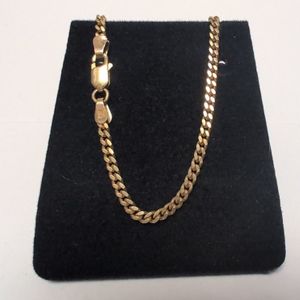Yellow Gold 14k Curb Necklace Sz:18"