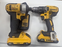 Dewalt 20v Max 1/2" Drill and 1/4" Impact with 2 Batteries and Charger