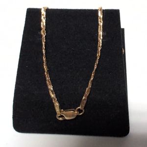 Yellow Gold 14k Flat Woven Necklace Sz:20"