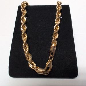 Yellow Gold 10k Rope Necklace Sz:20"