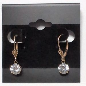 Yellow Gold 10k Dangling CZ Earrings