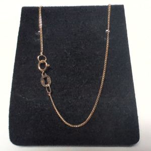 Yellow Gold 10k Fine Curb Necklace Sz:18"