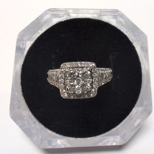 White Gold 14k Diamond Engagement Ring Sz:5.5
