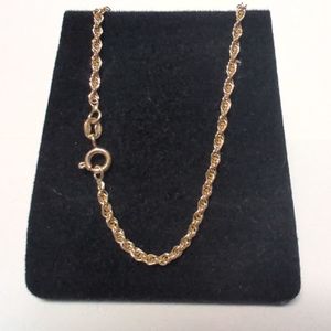 Yellow Gold 10k Rope Necklace Sz:18"