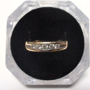 Two tone Gold 14k Diamond band Ring Sz:7.5