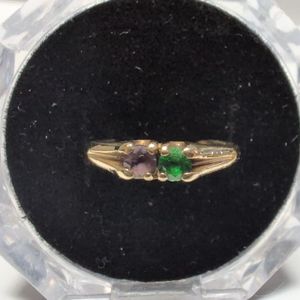 Yellow Gold 10k Spinel and Topaz Ring Sz:5.5