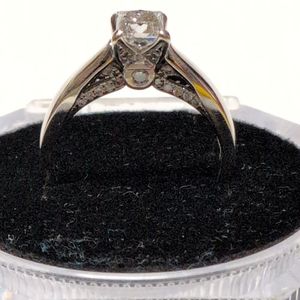 White Gold 14K Diamond Engagement Ring Sz:9 