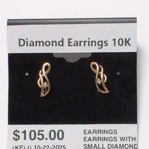 Yellow Gold 10k Diamond Earrings
