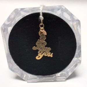 Tricolour Gold 10k "I Love You" Pendant