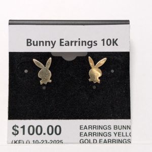 Yellow Gold 10k Bunny Earrings